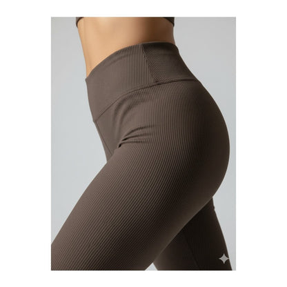Legging Fitness Feminina Canelada Cintura Alta Sem Transparência