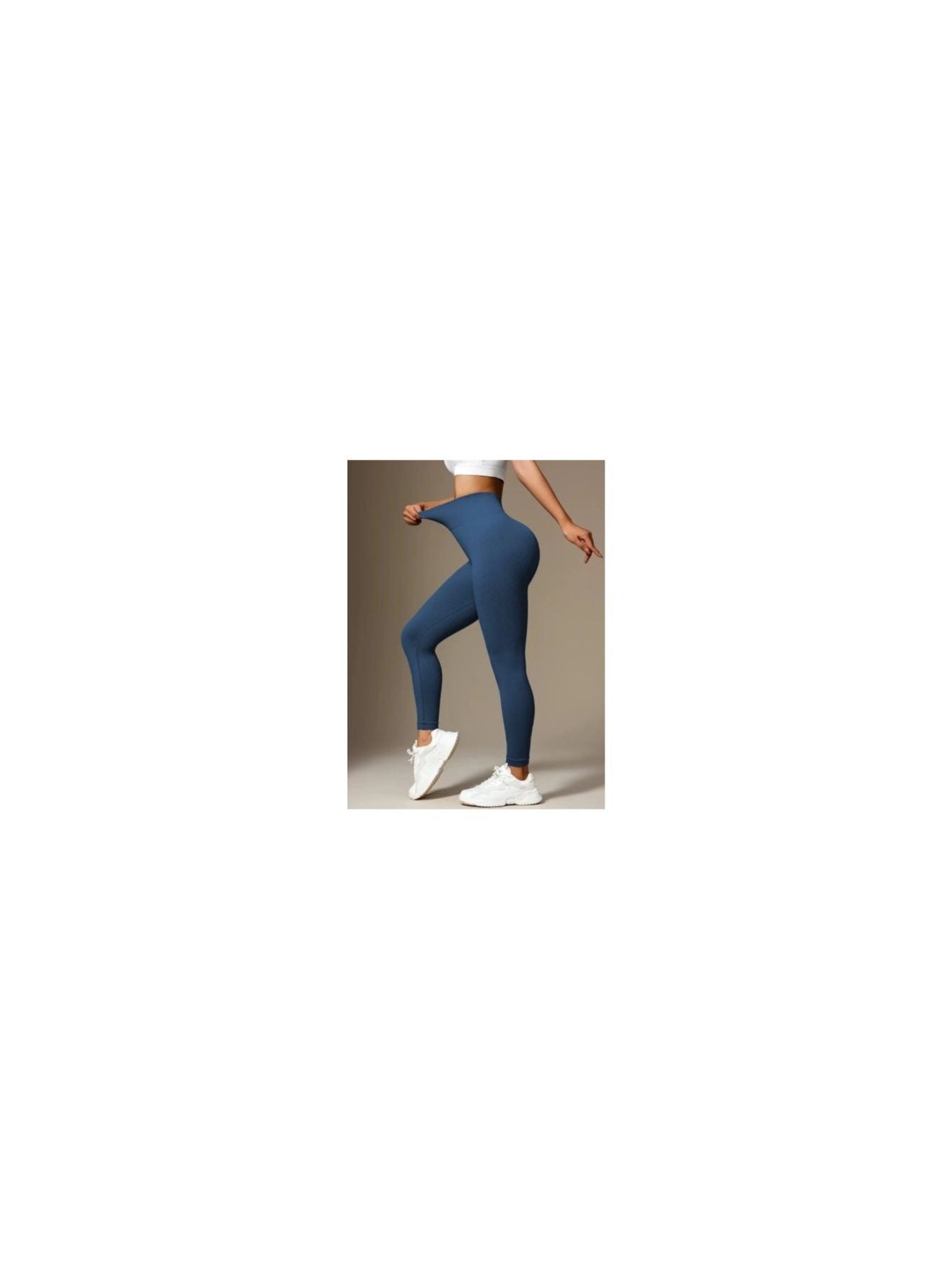 Legging Fitness Feminina Canelada Cintura Alta Sem Transparência