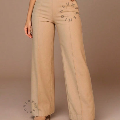 Calça Pantalona Social Alfaiataria Feminina com Cinto