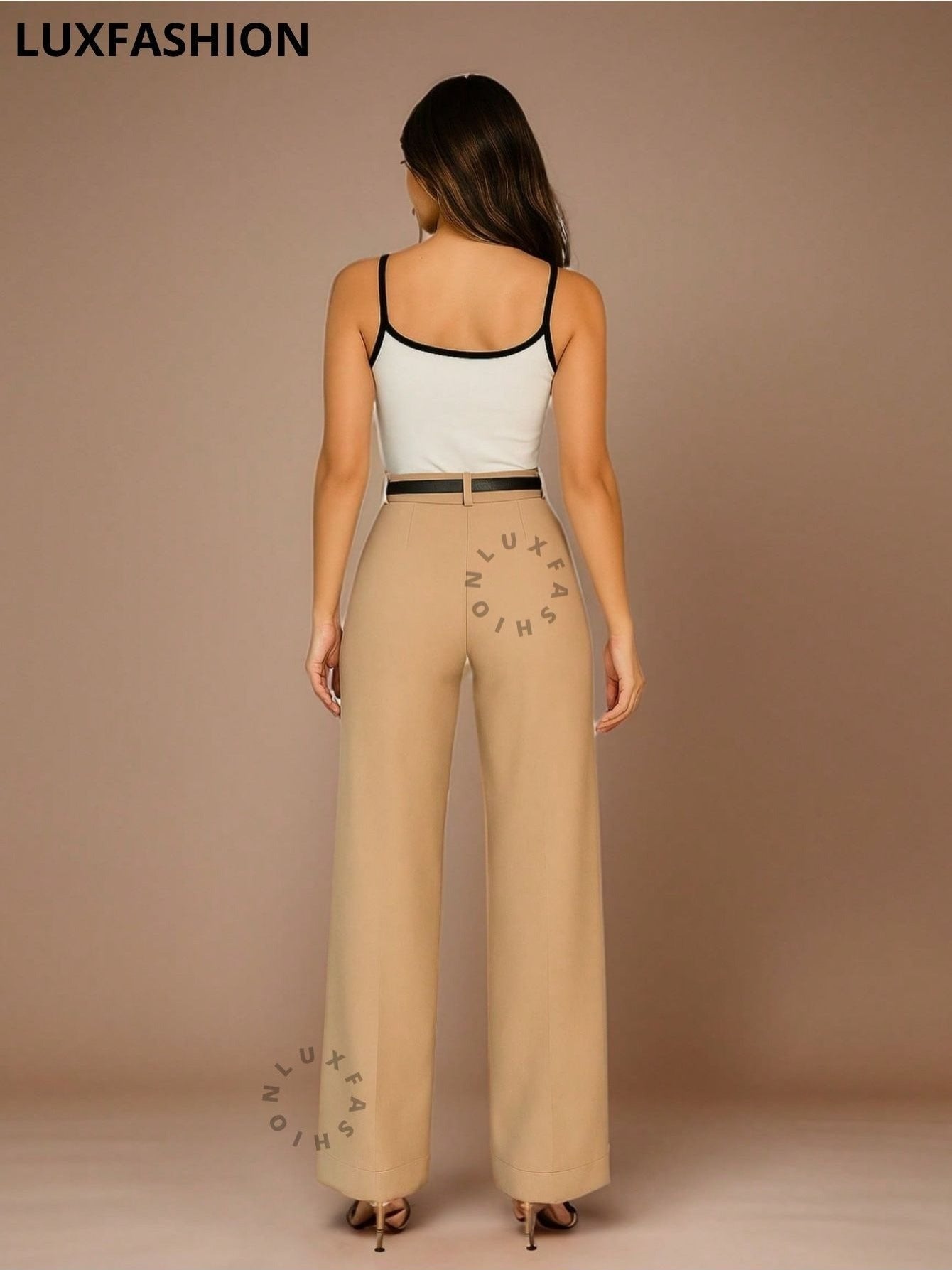 Calça Pantalona Social Alfaiataria Feminina com Cinto