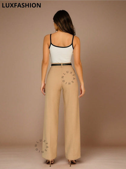Calça Pantalona Social Alfaiataria Feminina com Cinto