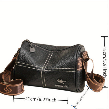 Bolsa Feminina Couro Legítimo Transversal com Alça Ajustável Minimalista