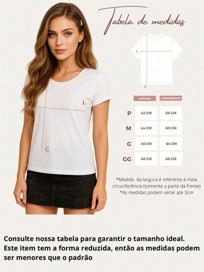 Camiseta Feminina Algodão com Estampa Coração Camuflado Casual