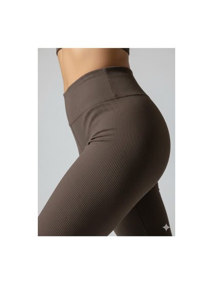 Legging Fitness Feminina Canelada Cintura Alta Sem Transparência