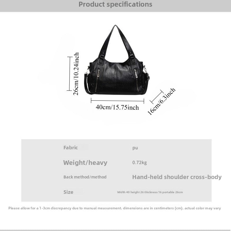 Bolsa Feminina Couro Legítimo Tote Grande Vintage Transversal Versátil