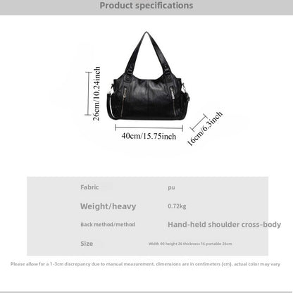 Bolsa Feminina Couro Legítimo Tote Grande Vintage Transversal Versátil
