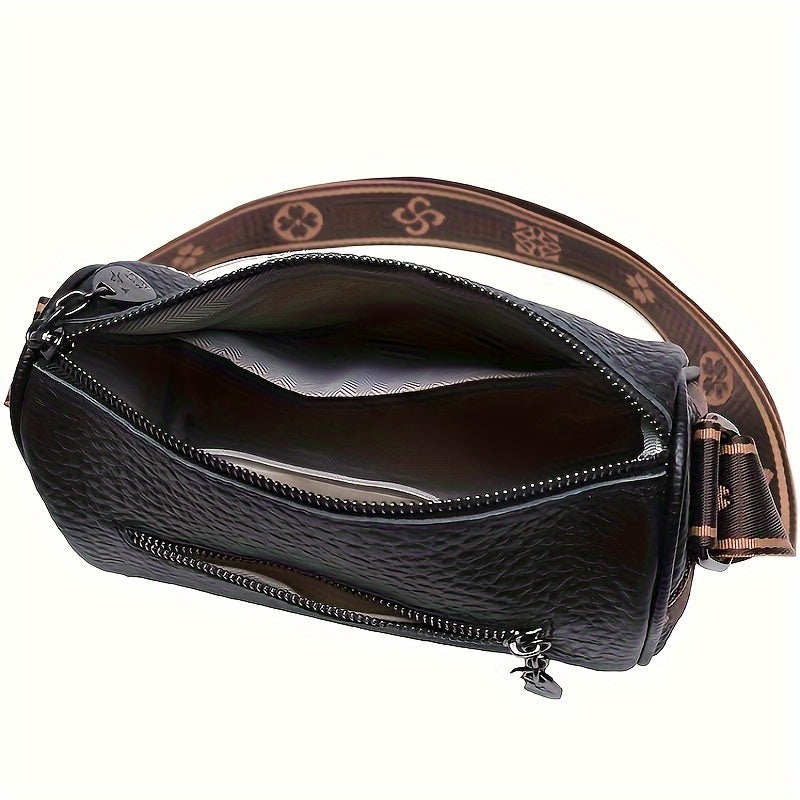 Bolsa Feminina Couro Legítimo Transversal com Alça Ajustável Minimalista
