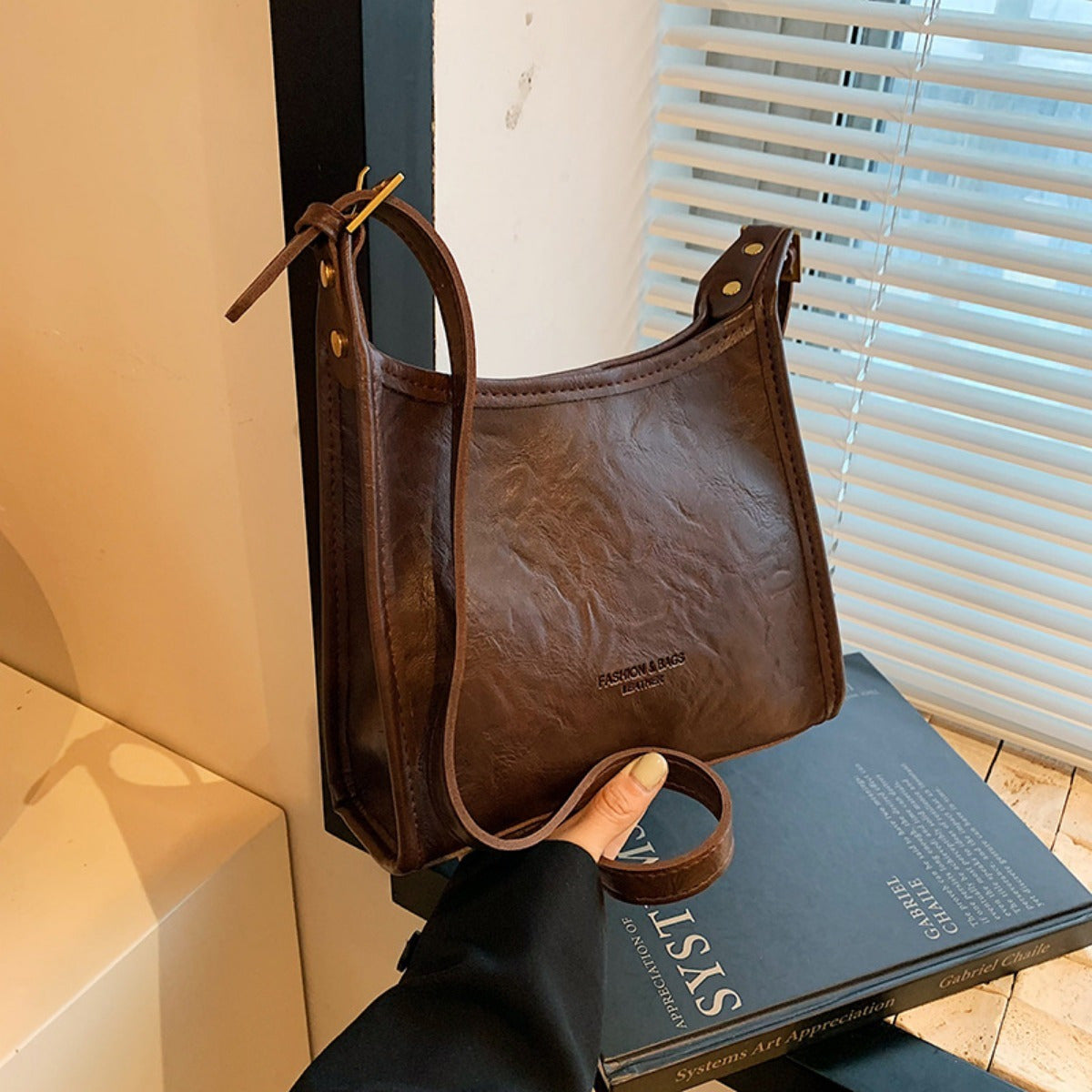 Bolsa Feminina Couro Legítimo Vintage Tote Grande Outono Inverno Versátil