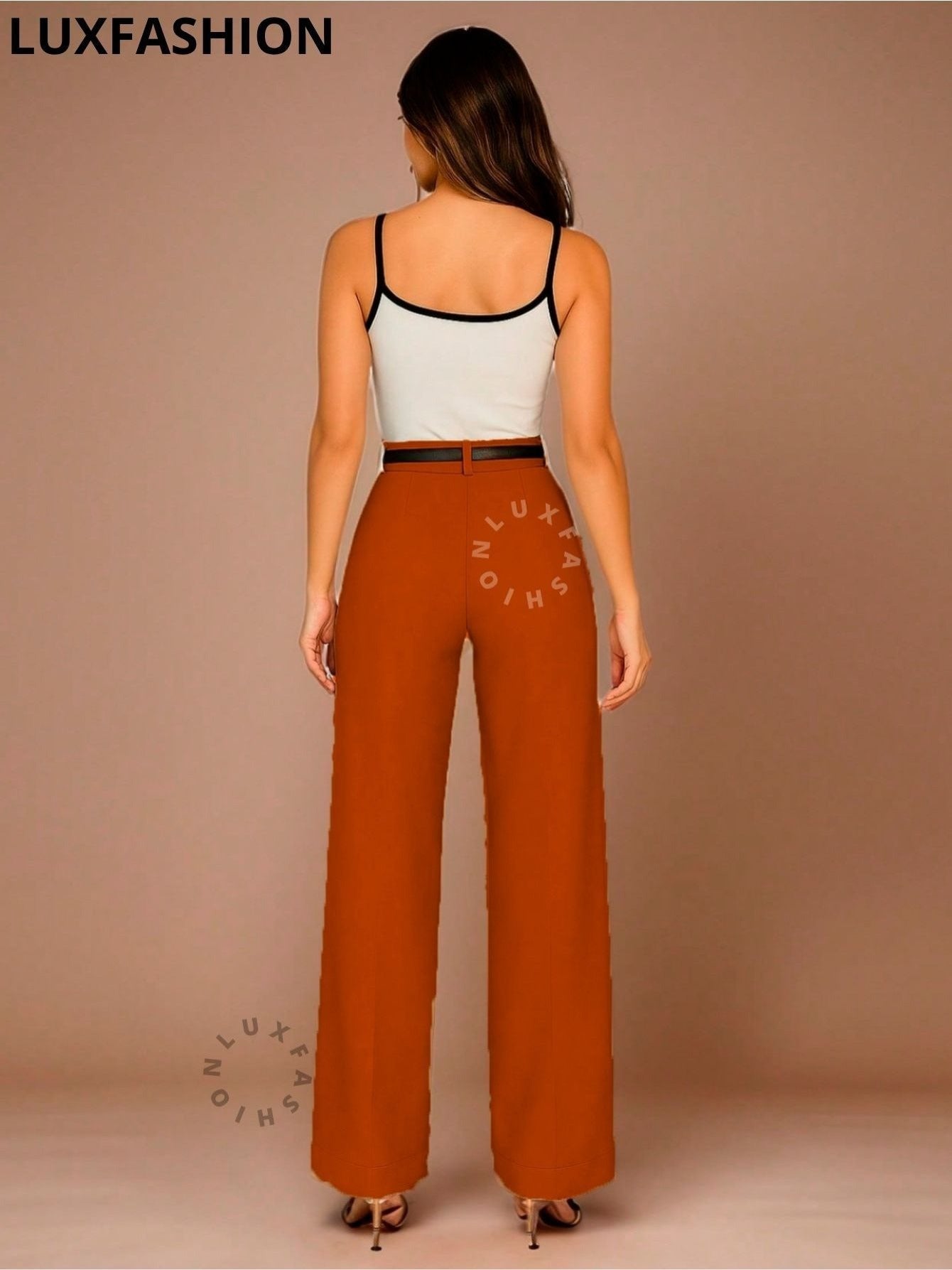 Calça Pantalona Social Alfaiataria Feminina com Cinto