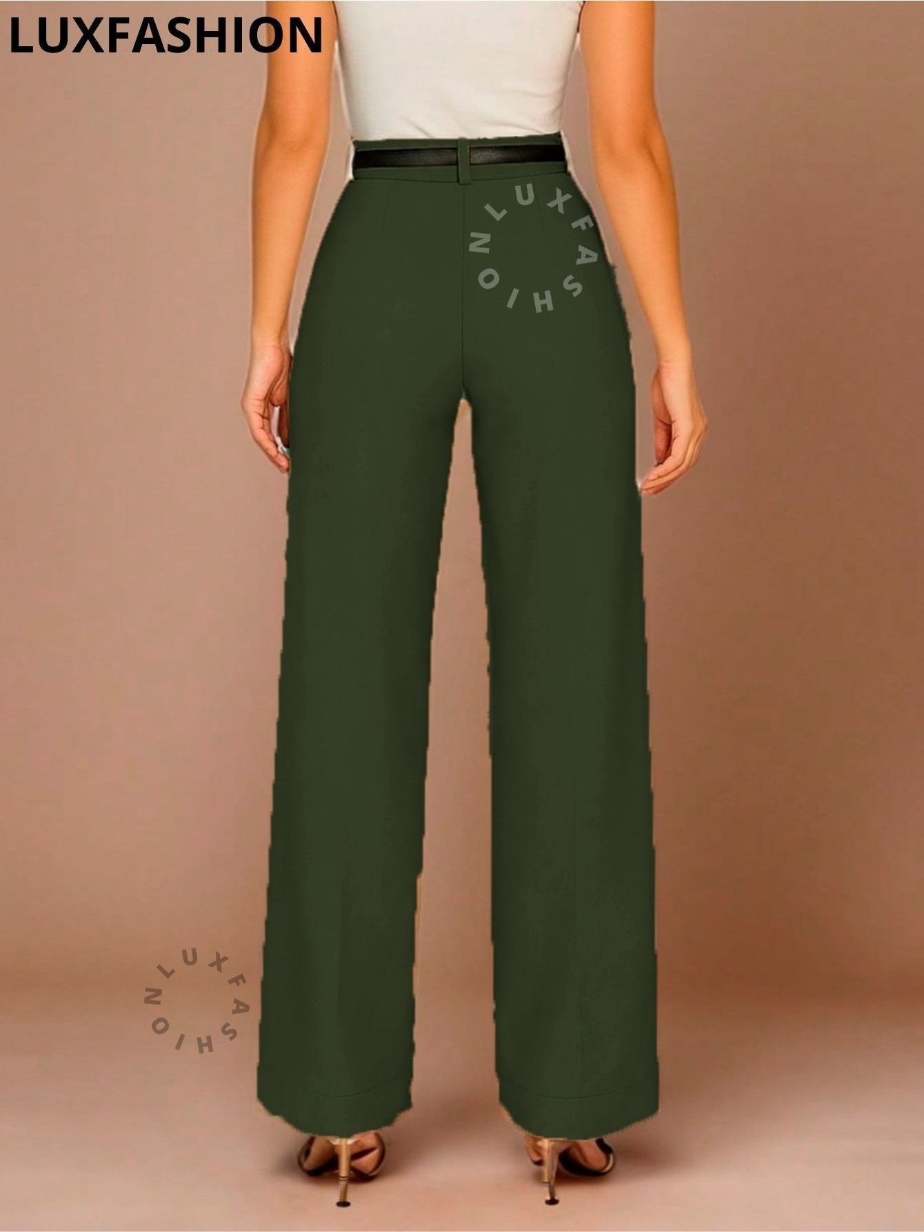 Calça Pantalona Social Alfaiataria Feminina com Cinto