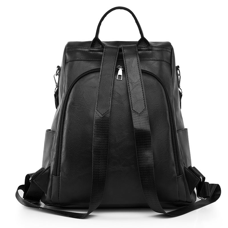 Mochila Feminina Couro Sintético Alça Colorida Trabalho Escola Viagem
