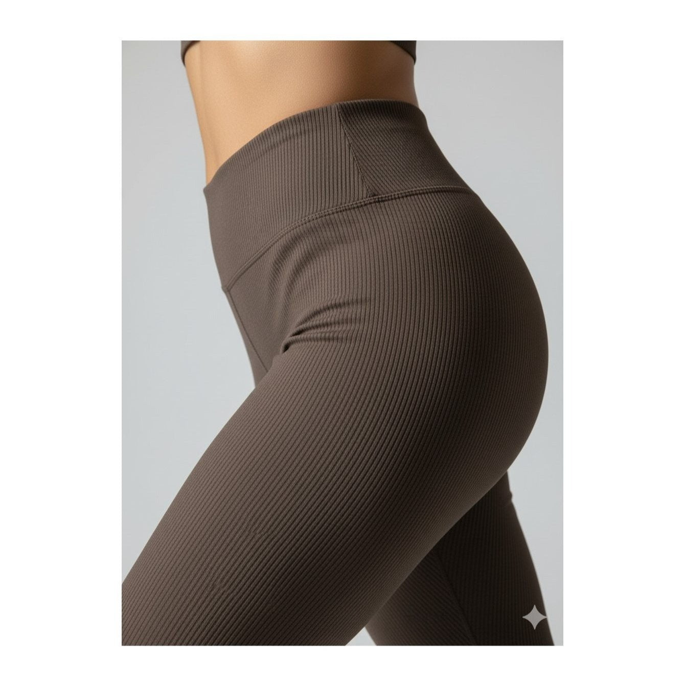 Legging Fitness Feminina Canelada Cintura Alta Sem Transparência