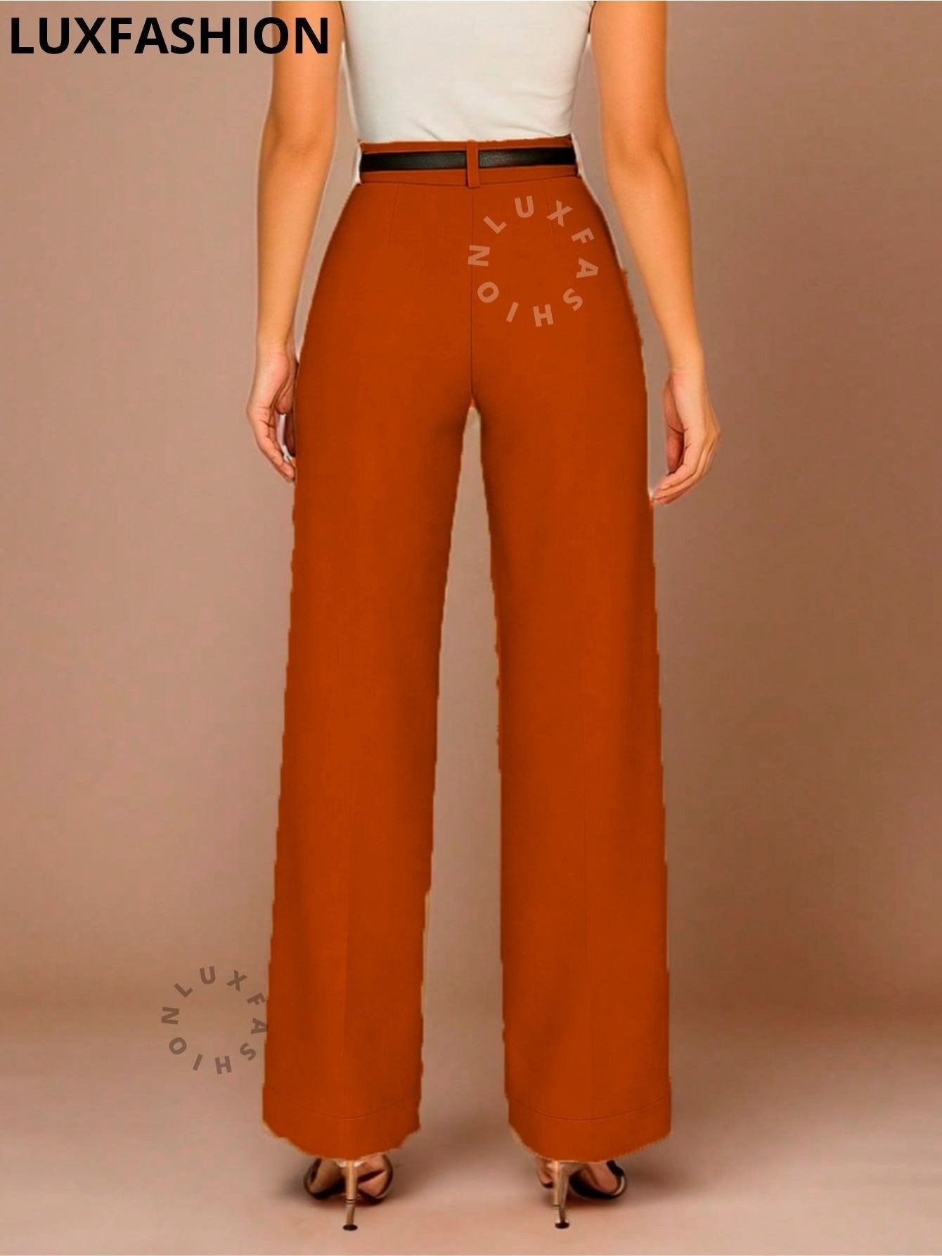 Calça Pantalona Social Alfaiataria Feminina com Cinto