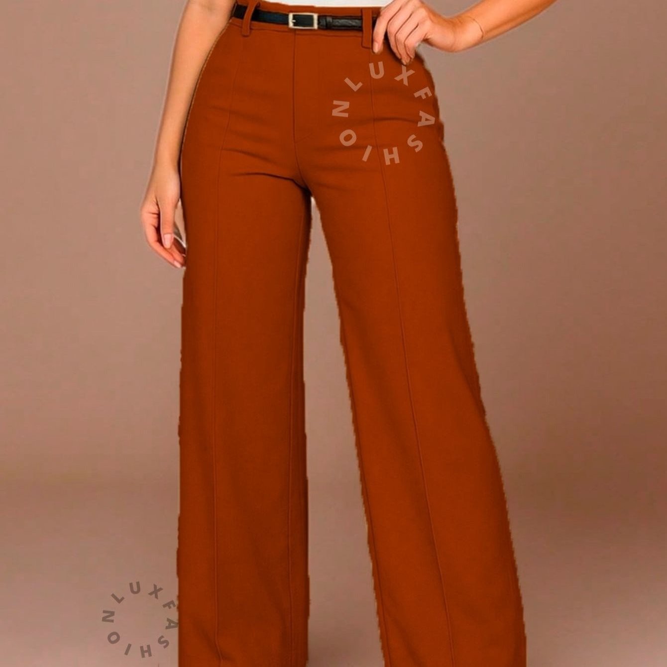 Calça Pantalona Social Alfaiataria Feminina com Cinto