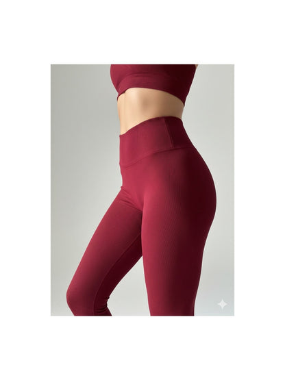Legging Fitness Feminina Canelada Cintura Alta Sem Transparência