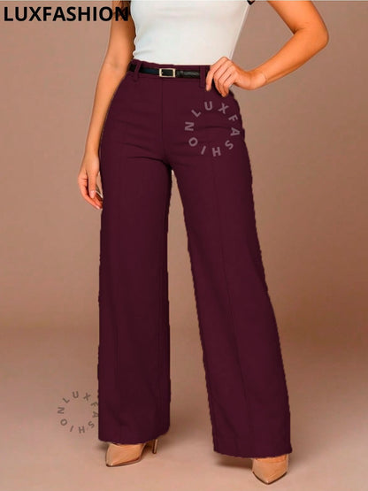 Calça Pantalona Social Alfaiataria Feminina com Cinto