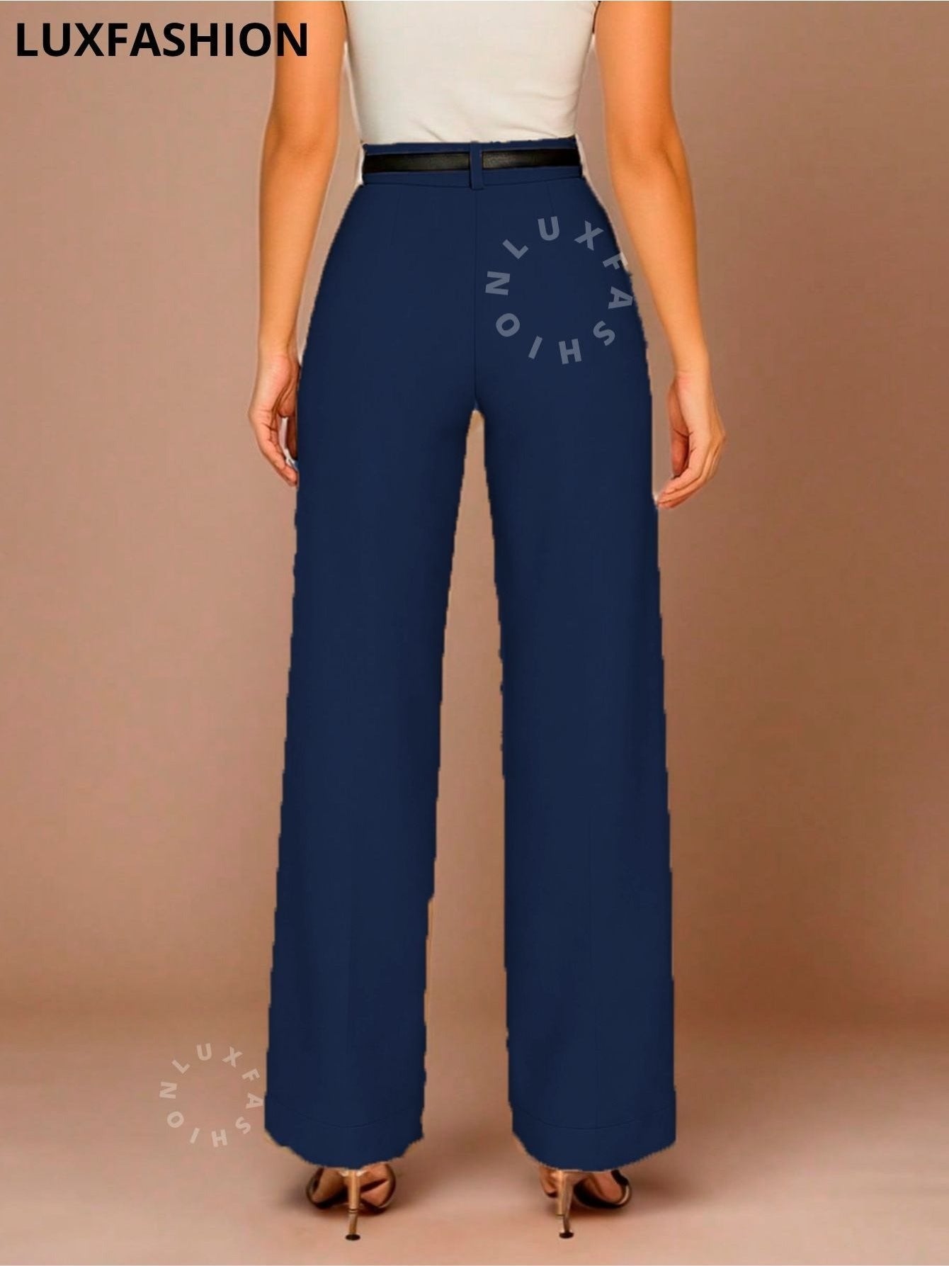 Calça Pantalona Social Alfaiataria Feminina com Cinto